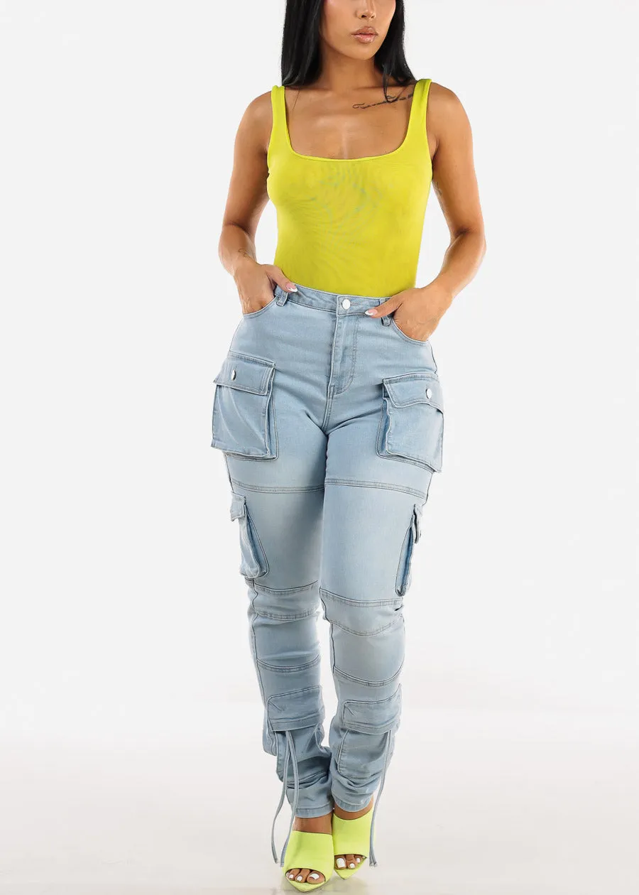 Sleeveless Double Layered Mesh Bodysuit Neon Green sold by Moda product image thumbnail 2