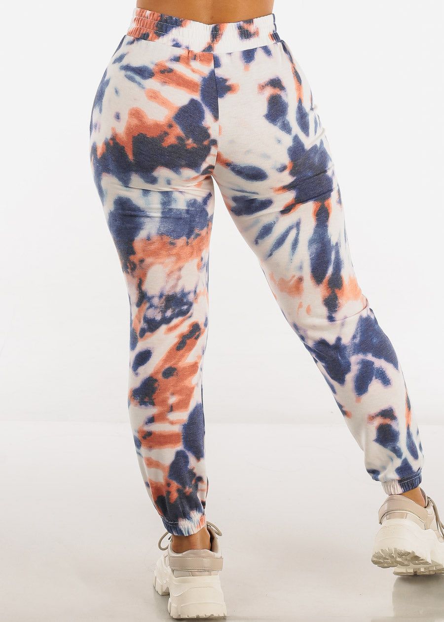 High Waisted Tie Dye Jogger Pants Blue sold by Moda product image thumbnail 4