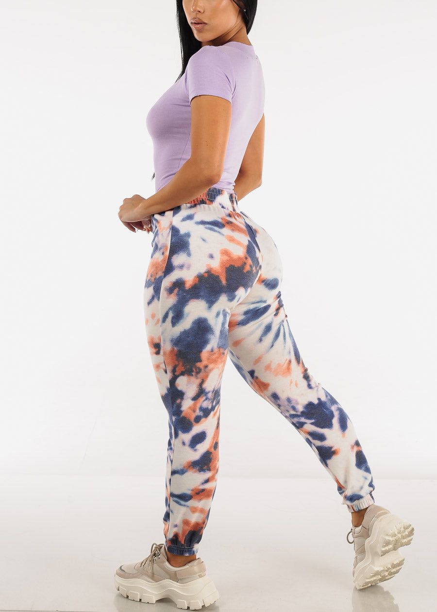 High Waisted Tie Dye Jogger Pants Blue sold by Moda product image thumbnail 5