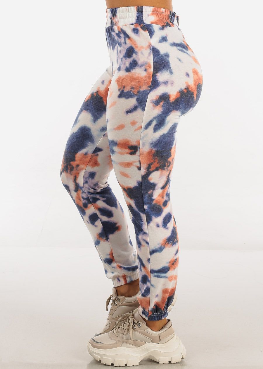 High Waisted Tie Dye Jogger Pants Blue sold by Moda product image thumbnail 3