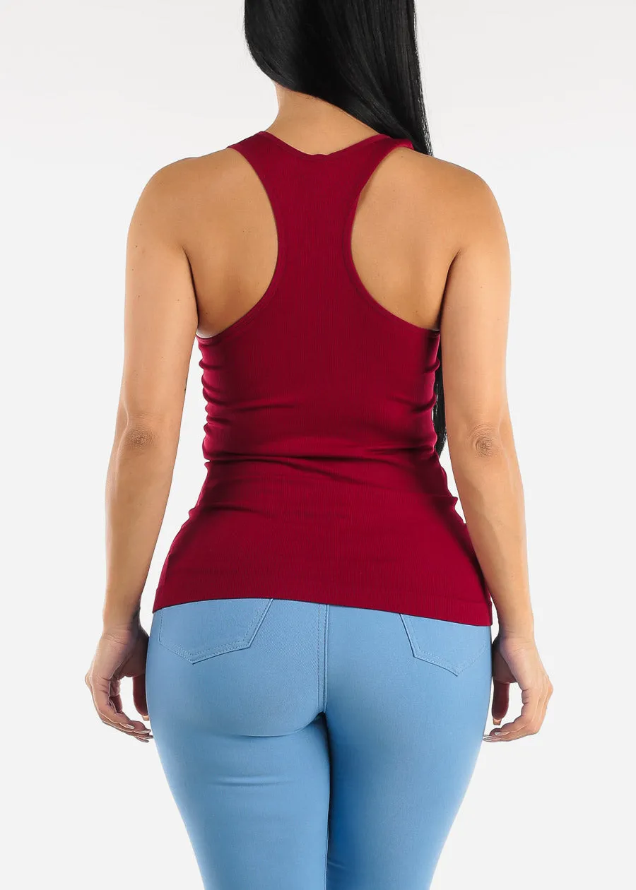 One Size Racerback Seamless Top (Burgundy) sold by Moda product image thumbnail 4