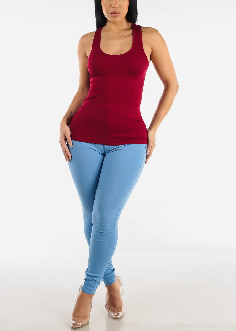 One Size Racerback Seamless Top (Burgundy) sold by Moda product image thumbnail 2