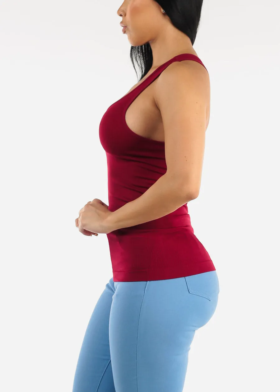 One Size Racerback Seamless Top (Burgundy) sold by Moda product image thumbnail 3