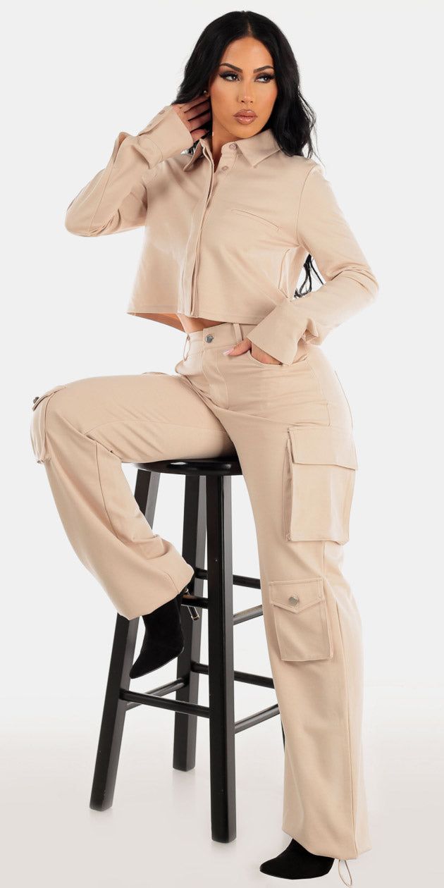 Beige Cargo Pants Combo sold by Moda product image thumbnail 3
