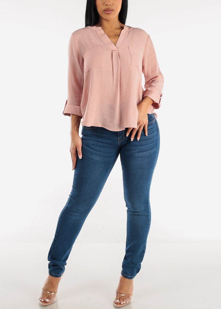 High Waisted Levantacola Med Wash Skinny Jeans sold by Moda product image thumbnail 2