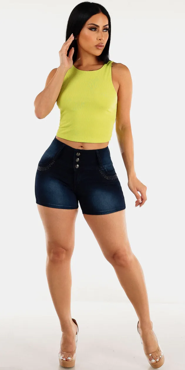 Neon Lime Butt Lift Denim Combo sold by Moda
