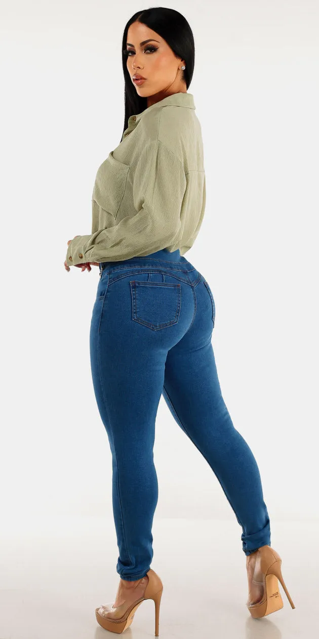 Olive Shirt & Indigo Denim Combo sold by Moda product image thumbnail 2