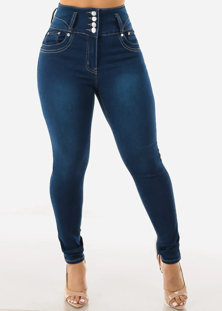 Super High Waist Levantacola Skinny Jeans Indigo sold by Moda product image thumbnail 3