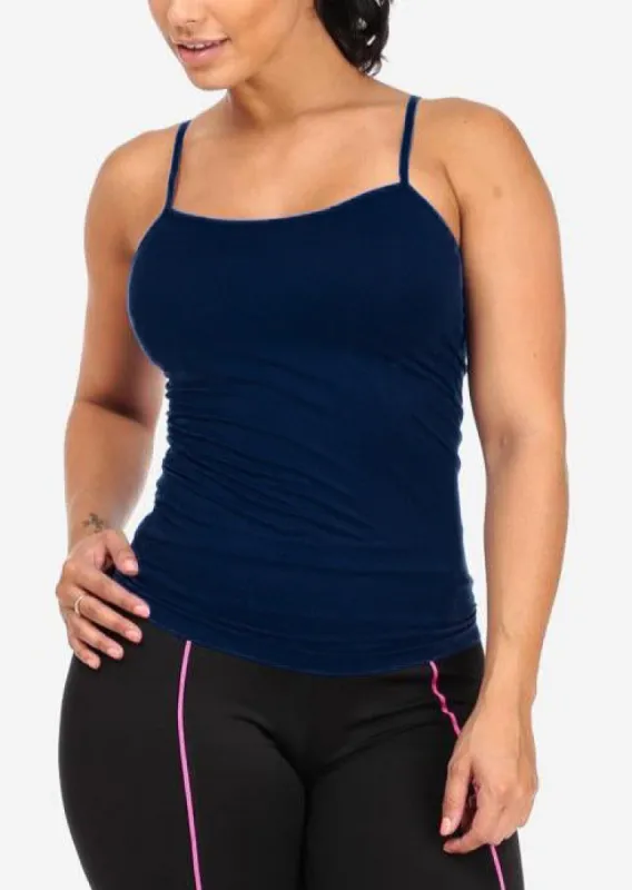 One Size Spaghetti Strap Seamless Top (Navy) sold by Moda