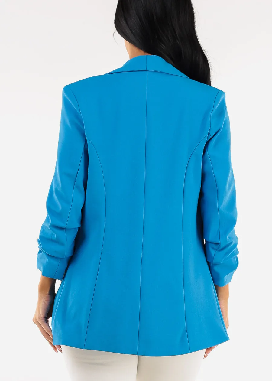 Quarter Sleeve Open Front Blazer Blue sold by Moda product image thumbnail 5