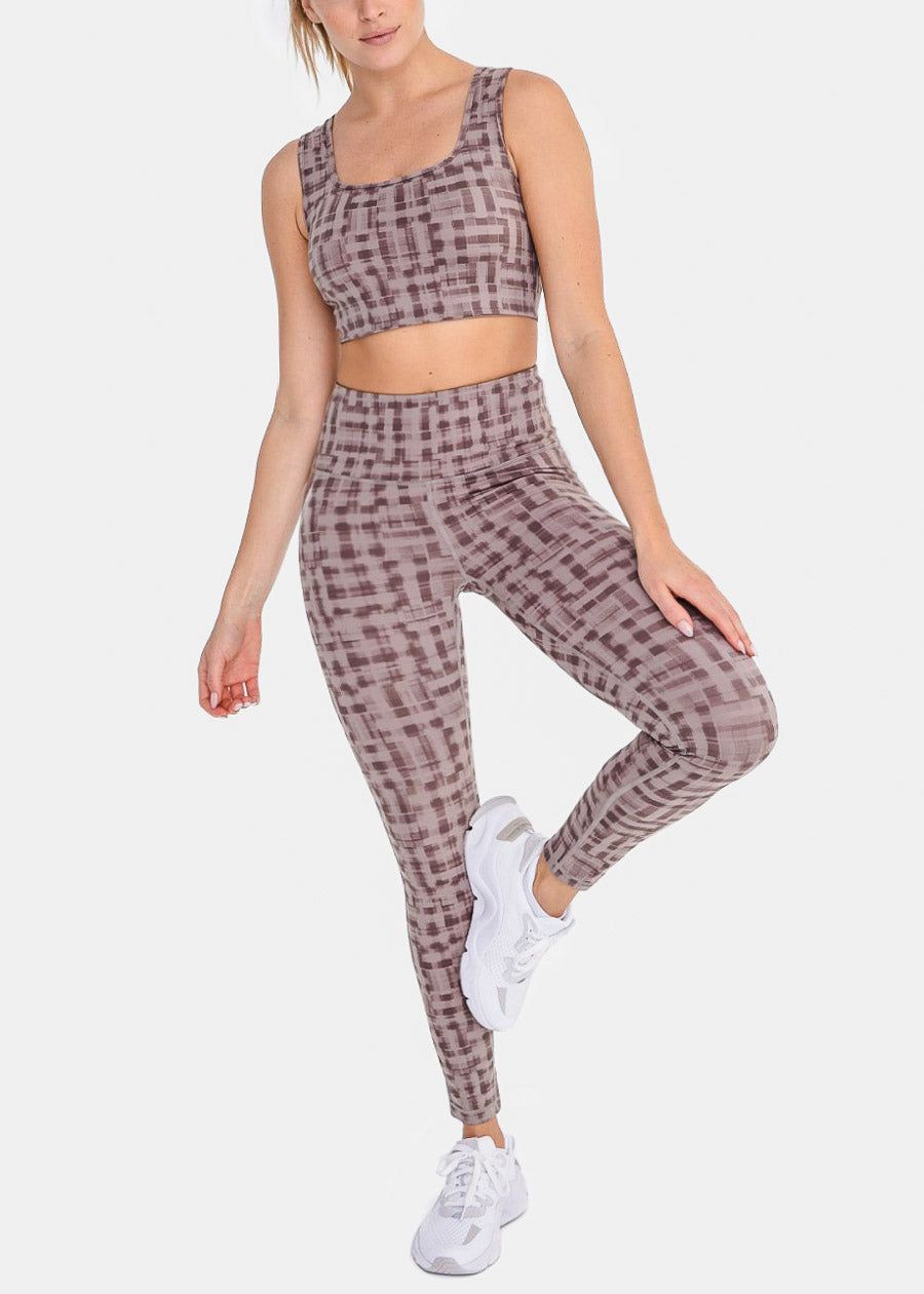 High Waisted Printed Activewear Leggings Taupe sold by Moda product image thumbnail 2