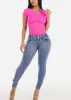 Butt Lift High Waisted Skinny Jeans Light Wash sold by Moda