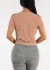 Short Sleeve Surplice Blouse Tan sold by Moda