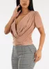 Short Sleeve Surplice Blouse Tan sold by Moda