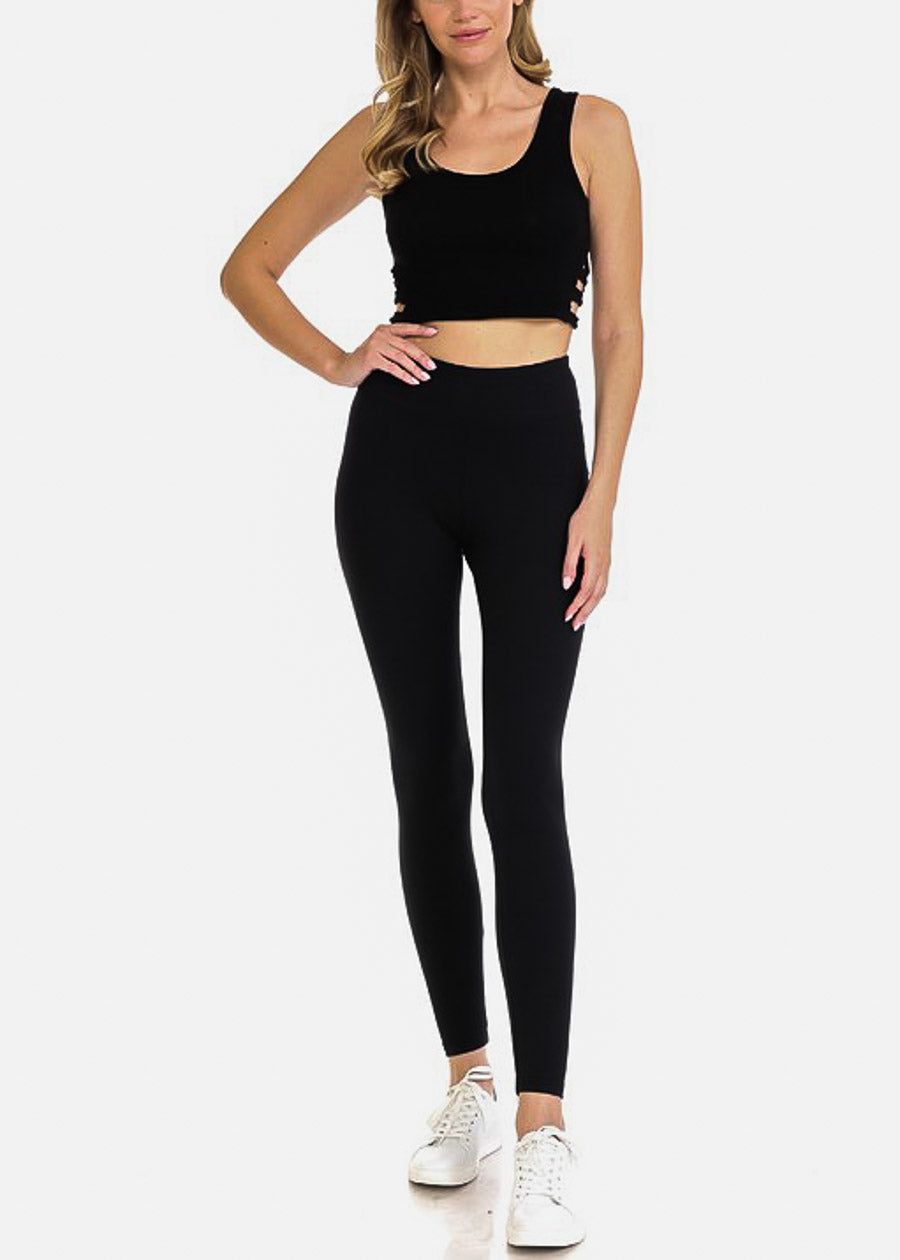 Activewear High Waisted Black Leggings sold by Moda product image thumbnail 2