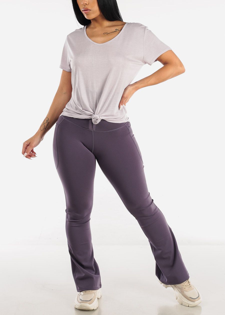 Activewear Short Sleeve Lilac Tunic Tee w Front Knot sold by Moda product image thumbnail 2