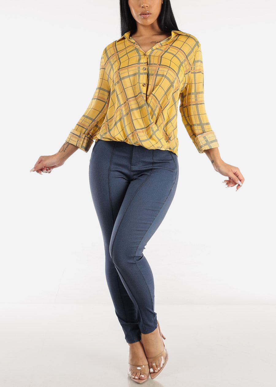 High Waisted Indigo Twill Skinny Pants sold by Moda product image thumbnail 2