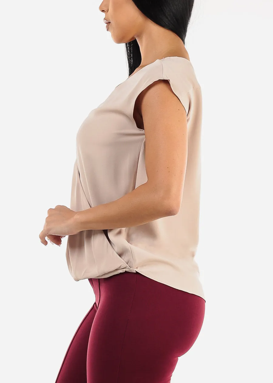 Sleeveless Surplice Blouse Khaki sold by Moda product image thumbnail 3