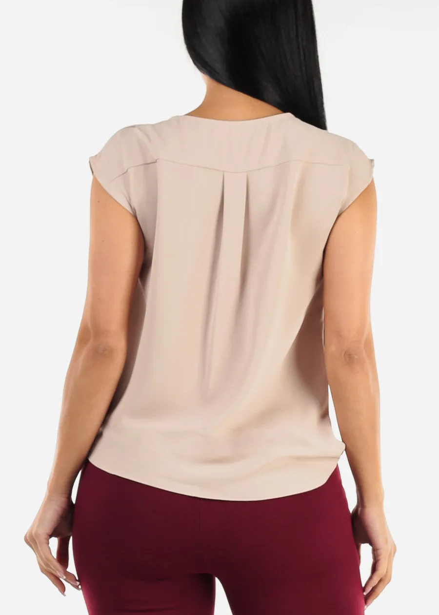 Sleeveless Surplice Blouse Khaki sold by Moda product image thumbnail 4