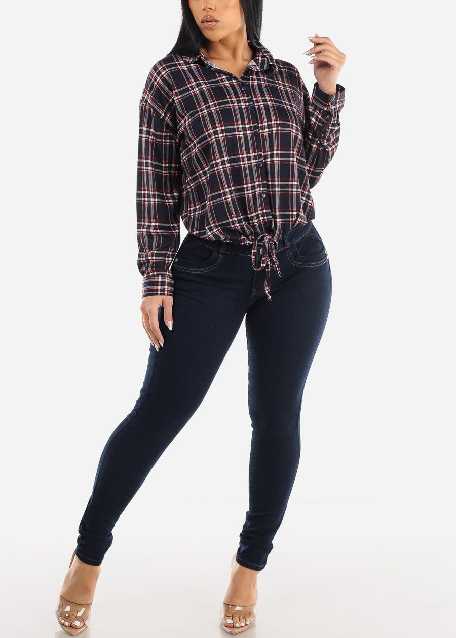 High Rise Butt Lifting Dark Wash Skinny Jeans sold by Moda product image thumbnail 2