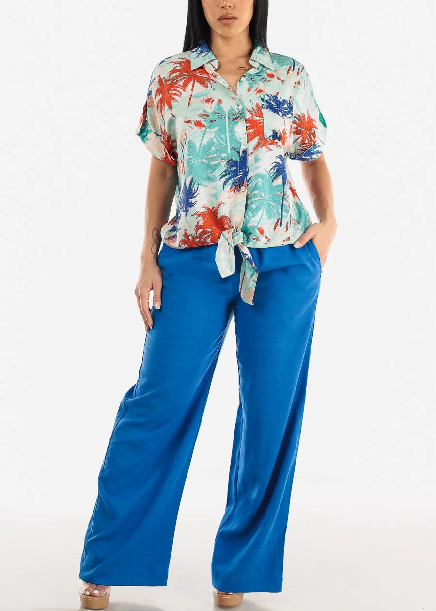 Tropical Front Tie Short Sleeve Shirt sold by Moda product image thumbnail 4