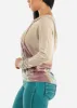 Long Sleeve Printed Pullover Tunic Hoodie Oatmeal sold by Moda