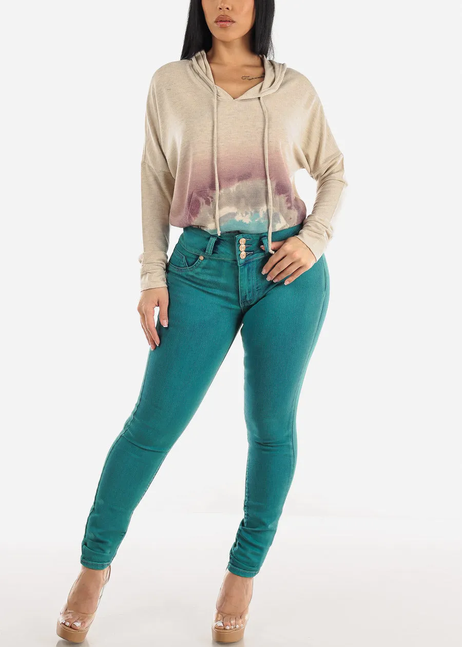 Long Sleeve Printed Pullover Tunic Hoodie Oatmeal sold by Moda product image thumbnail 2