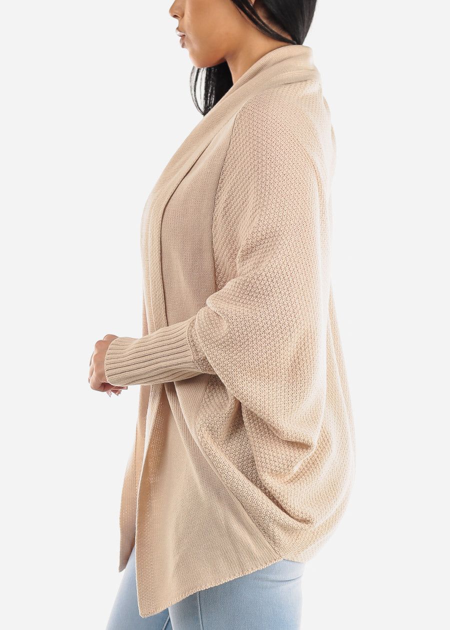 Long Dolman Sleeve Knitted Cardigan Beige sold by Moda product image thumbnail 3