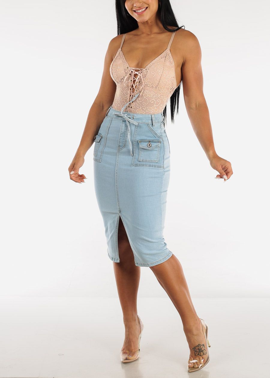 Sexy Sleeveless Lace Bodysuit Beige sold by Moda product image thumbnail 2