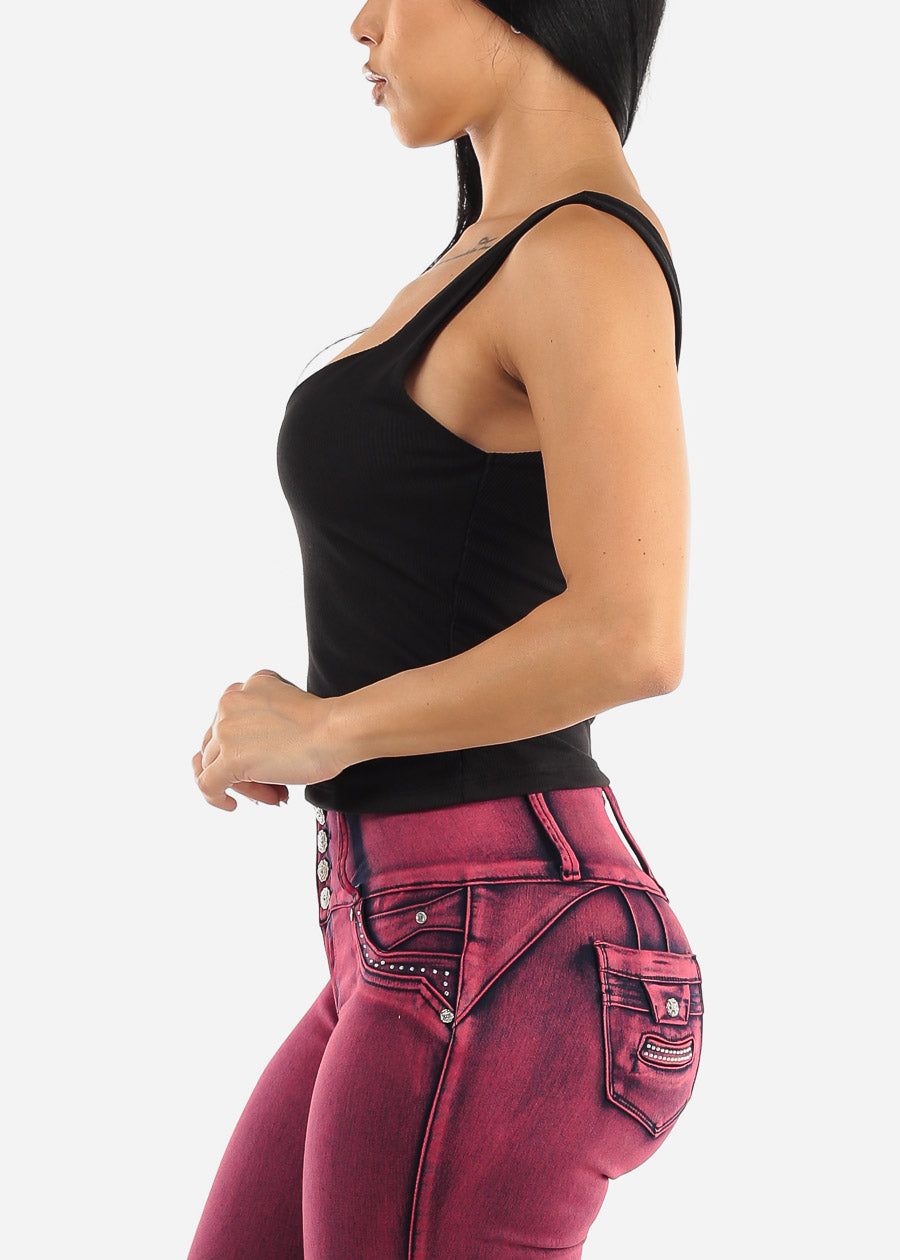 Black Sweetheart Neckline Tank Top sold by Moda product image thumbnail 2