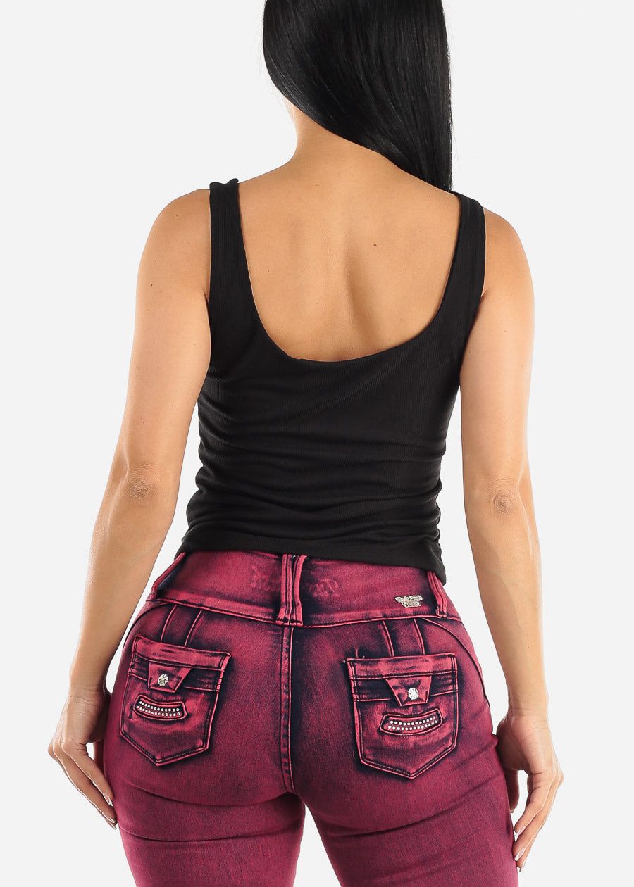 Black Sweetheart Neckline Tank Top sold by Moda product image thumbnail 3