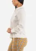 White Long Sleeve Button Up Collared Blouse sold by Moda