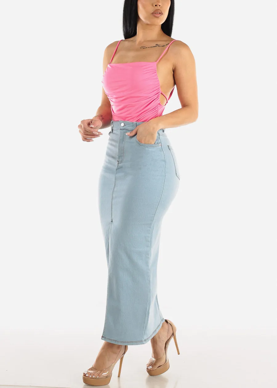 Shirred Backless Cami Bodysuit Hot Pink sold by Moda product image thumbnail 2