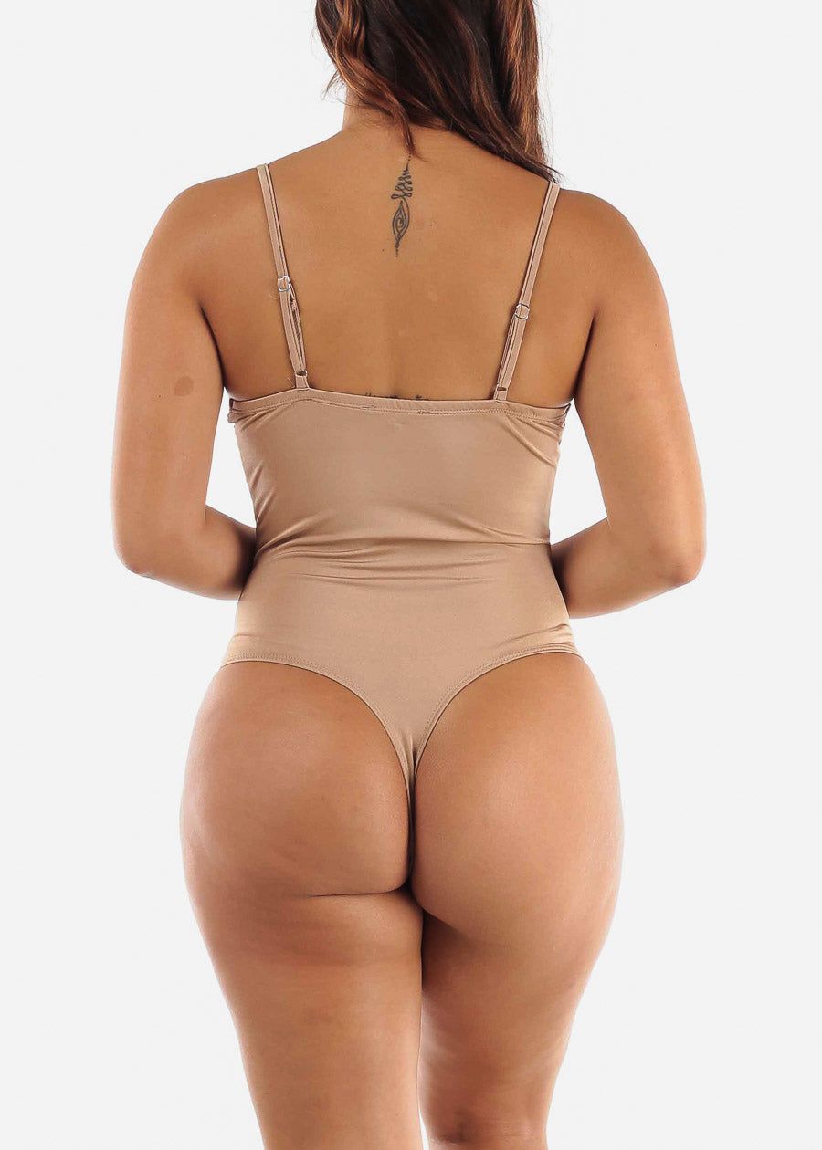 Satin Lace Thong Bodysuit Champagne sold by Moda product image thumbnail 4