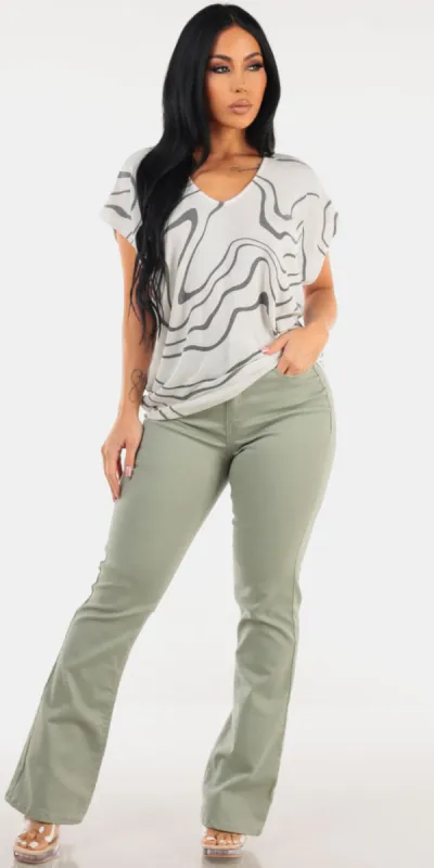 Printed Butt Lift Bootcut Combo sold by Moda