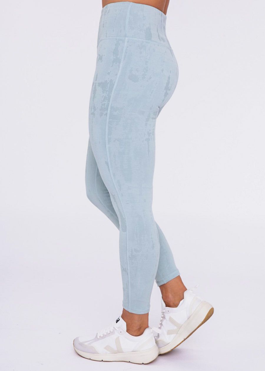 Textured High Waist Activewear Leggings Light Blue sold by Moda product image thumbnail 3