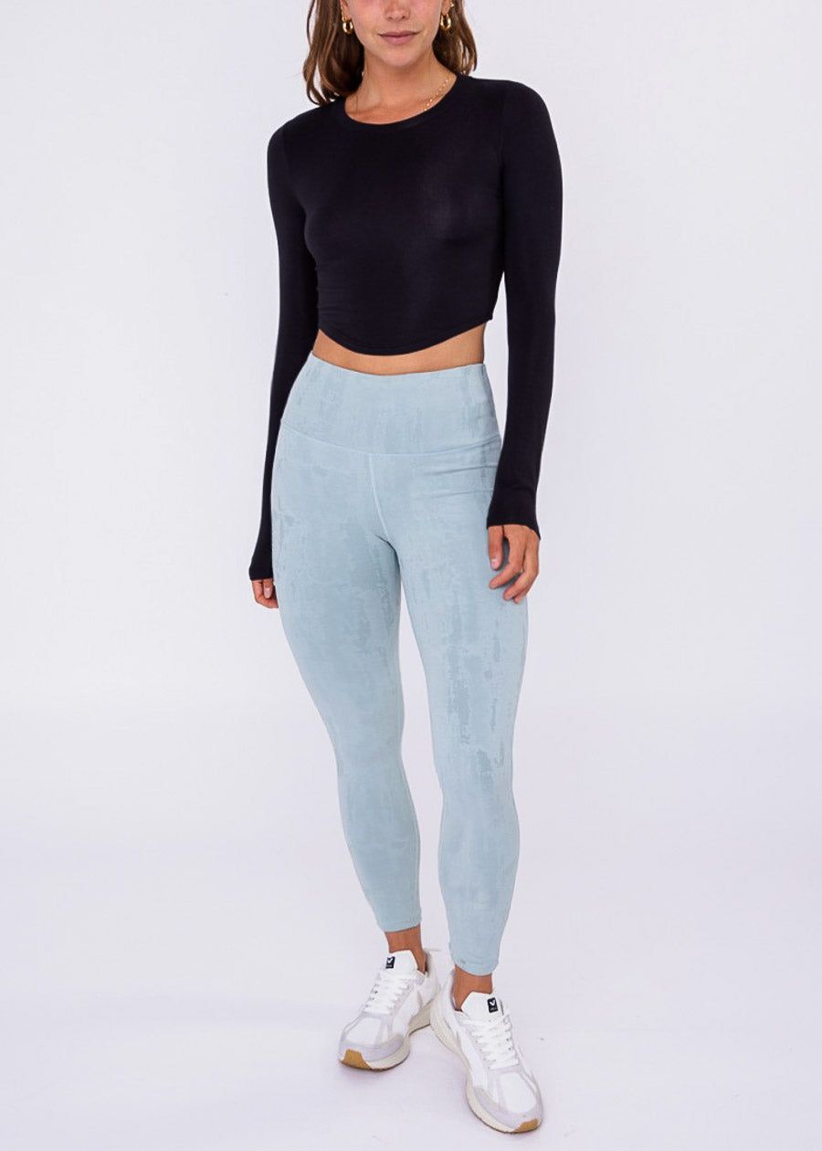 Textured High Waist Activewear Leggings Light Blue sold by Moda product image thumbnail 2