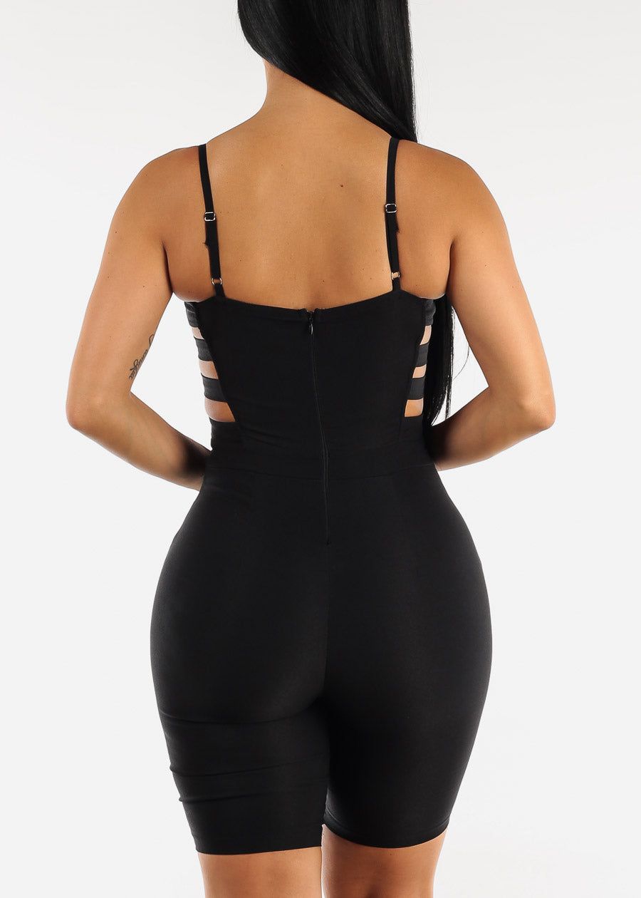 Sleeveless Side Cut Out Black Romper sold by Moda product image thumbnail 4