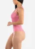 Square Neck Sleeveless Ribbed Bodysuit Pink sold by Moda