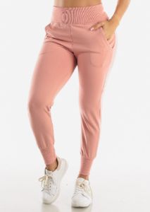 Mauve High Waist Sweatpants sold by Moda