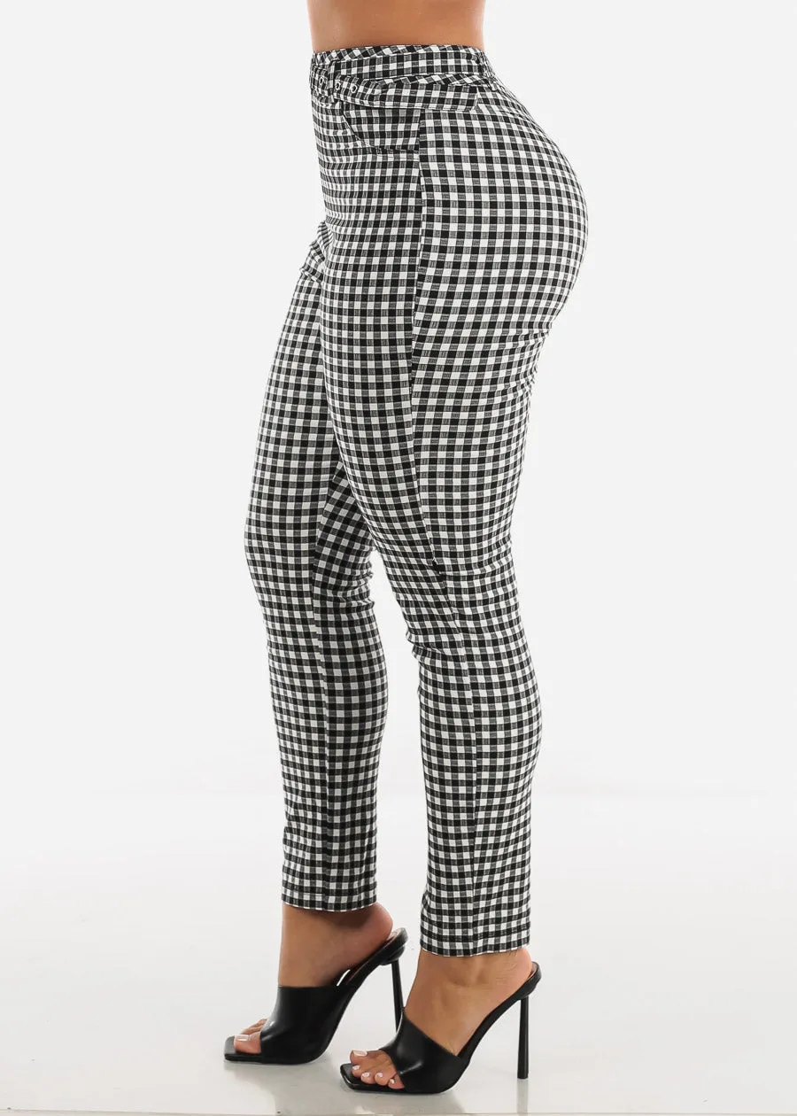 Belted Checkered Printed Skinny Pants sold by Moda product image thumbnail 3