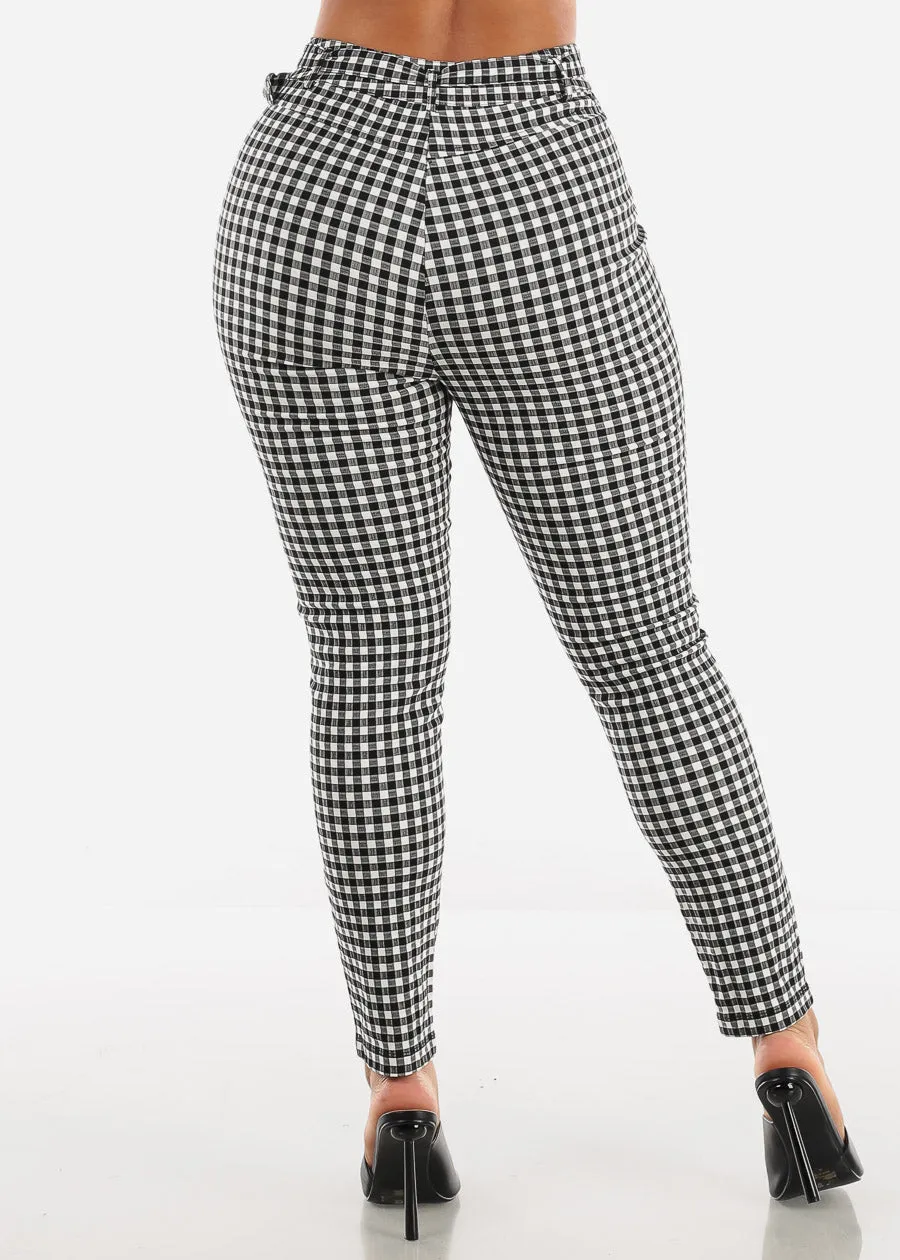 Belted Checkered Printed Skinny Pants sold by Moda product image thumbnail 4