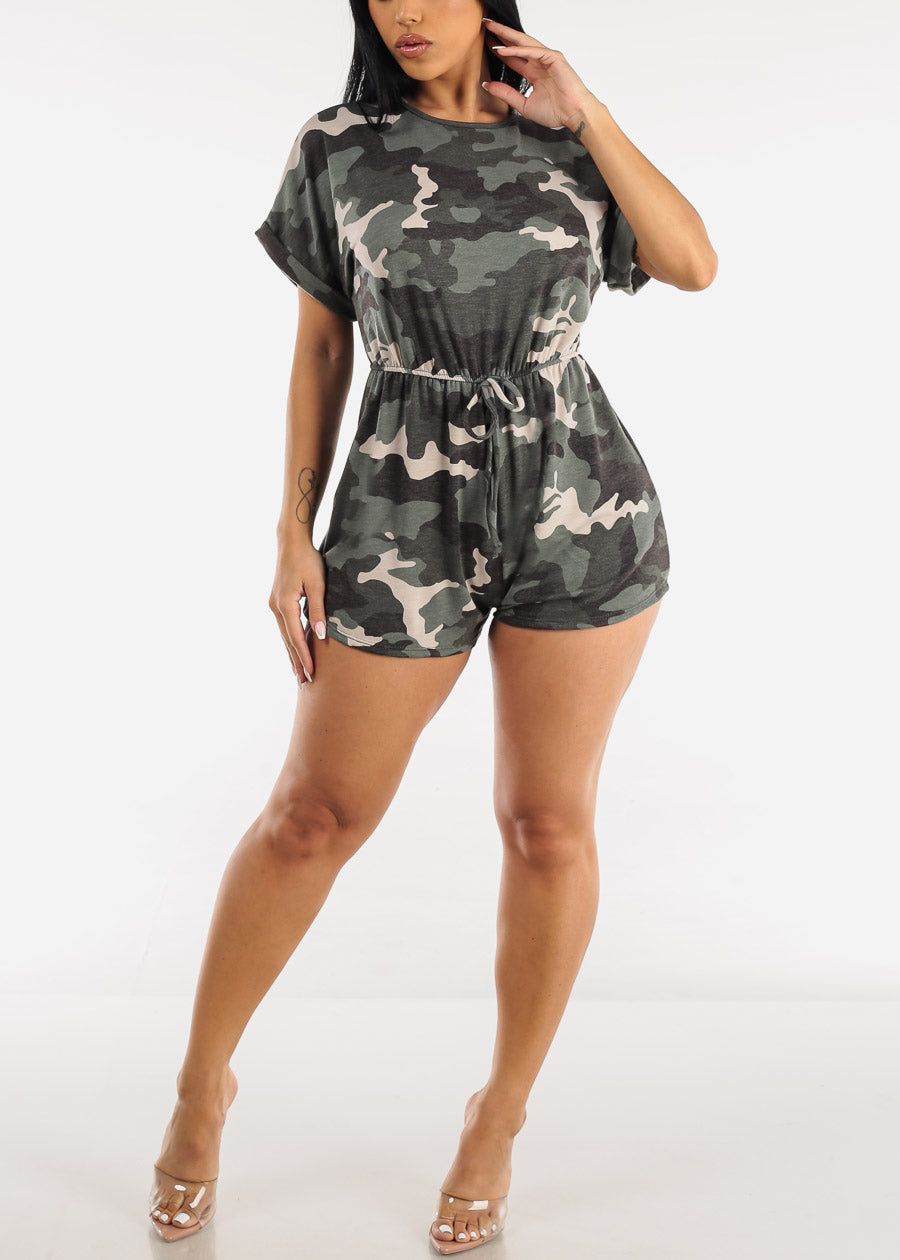 Short Sleeve Camouflage Romper sold by Moda product image thumbnail 2