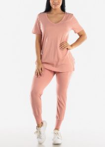 Mauve High Waist Sweatpants sold by Moda