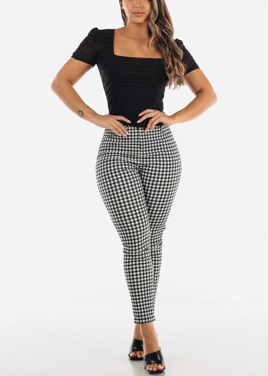 Belted Checkered Printed Skinny Pants sold by Moda product image thumbnail 2