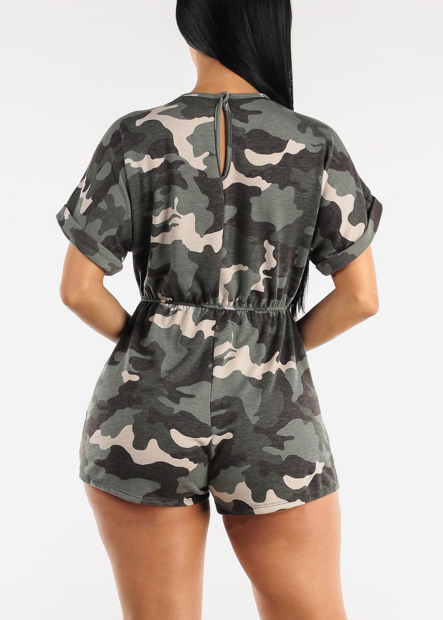 Short Sleeve Camouflage Romper sold by Moda product image thumbnail 4