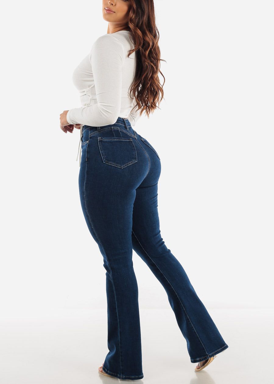 Butt Lifting Dark Blue Bootcut Jeans sold by Moda product image thumbnail 6
