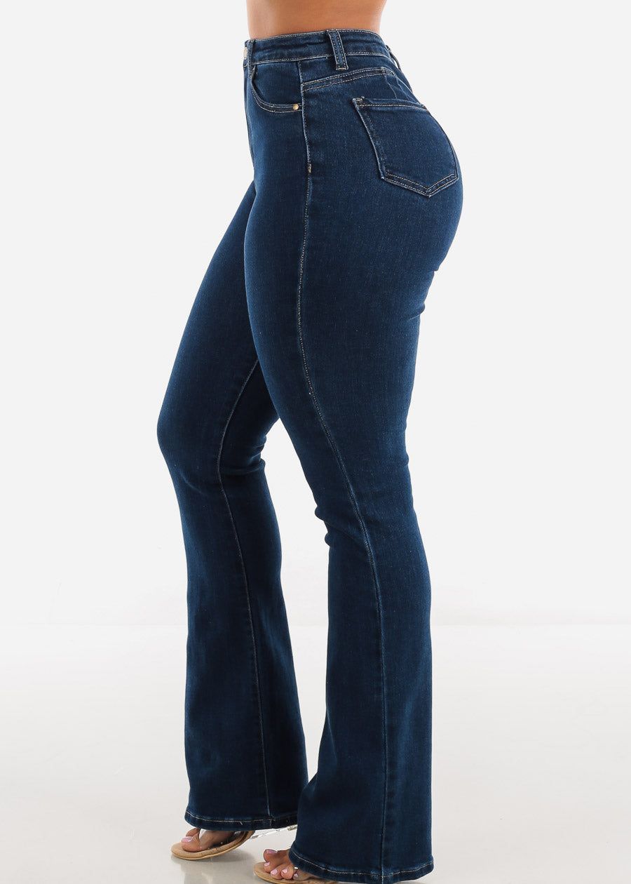 Butt Lifting Dark Blue Bootcut Jeans sold by Moda product image thumbnail 5