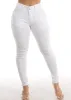 High Waist White Butt Lifting 3 Button Skinny Jeans sold by Moda
