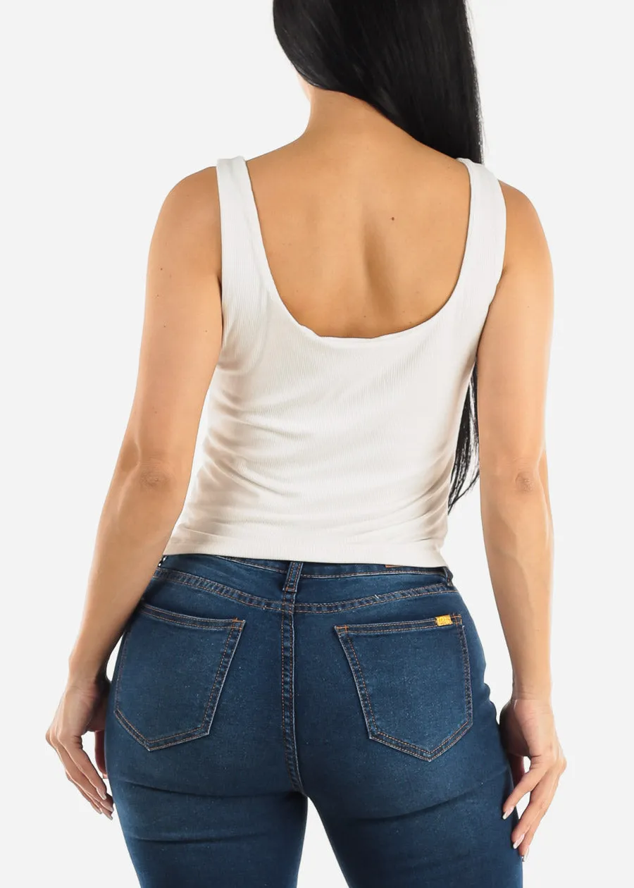 White Sweetheart Neckline Tank Top sold by Moda product image thumbnail 4